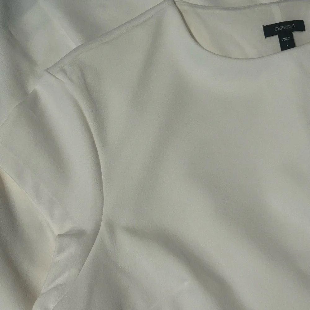 Express Crew Neck Cap Sleeve Tie Wrap Mini Sheath Dress - Picture 6 of 7